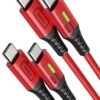 INIU USB C to USB C Cable. 240W Fast Charging [6.6ft. 2-Pack] Type C Charger Cord. Braided USBC Phone Charger Cable for iPhone 16 15 Pro Samsung S24 S23 Laptops MacBook iPad Switch Steam Deck etc.