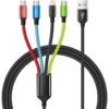 4 in 1 Multi Charging Cable [2Pack 5FT]. Nylon Braided 4 in 1 Charging Cable. USB Cables Phone Charger with IP/Type C/Type C/Micro Port. Compatible with Most Cell Phones/Tablets and More