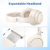 ff316ece76774b8c96b77c5b8e992f2f Headphones Wired with Microphone. Over Ear Foldable 3.5mm Plug in Headphones with 4.9ft Tangle-Free Nylon Cord for Tablet. Laptop. MP3/4. Airplane Travel (Beige)